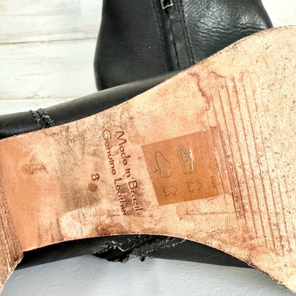 Madewell Women The Billie Black Side Zipper Leather Ankle Bootie Size 8 - Picture 5 of 8